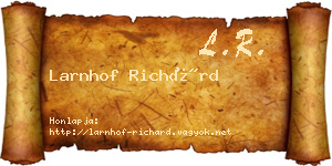 Larnhof Richárd névjegykártya